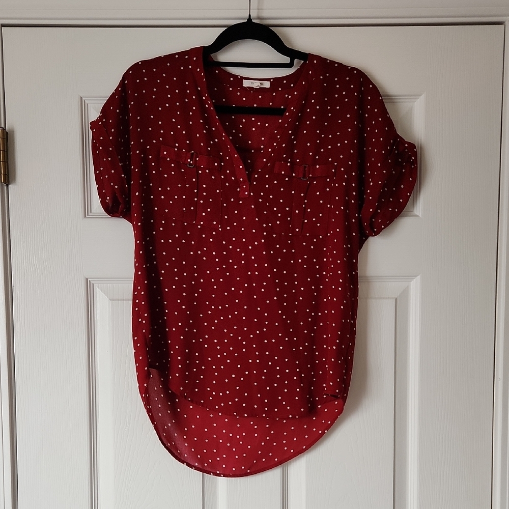 Red Polka Dot Blouse